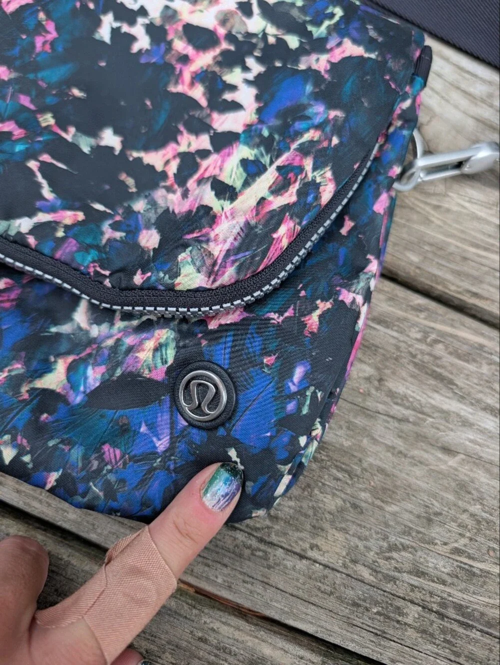 Lululemon Athletica Party Om Floral Black & MultiPrint Convertible Crossbody Bag